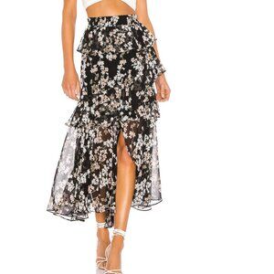 X REVOLVE Kiana Skirt in Black Ditsy Floral